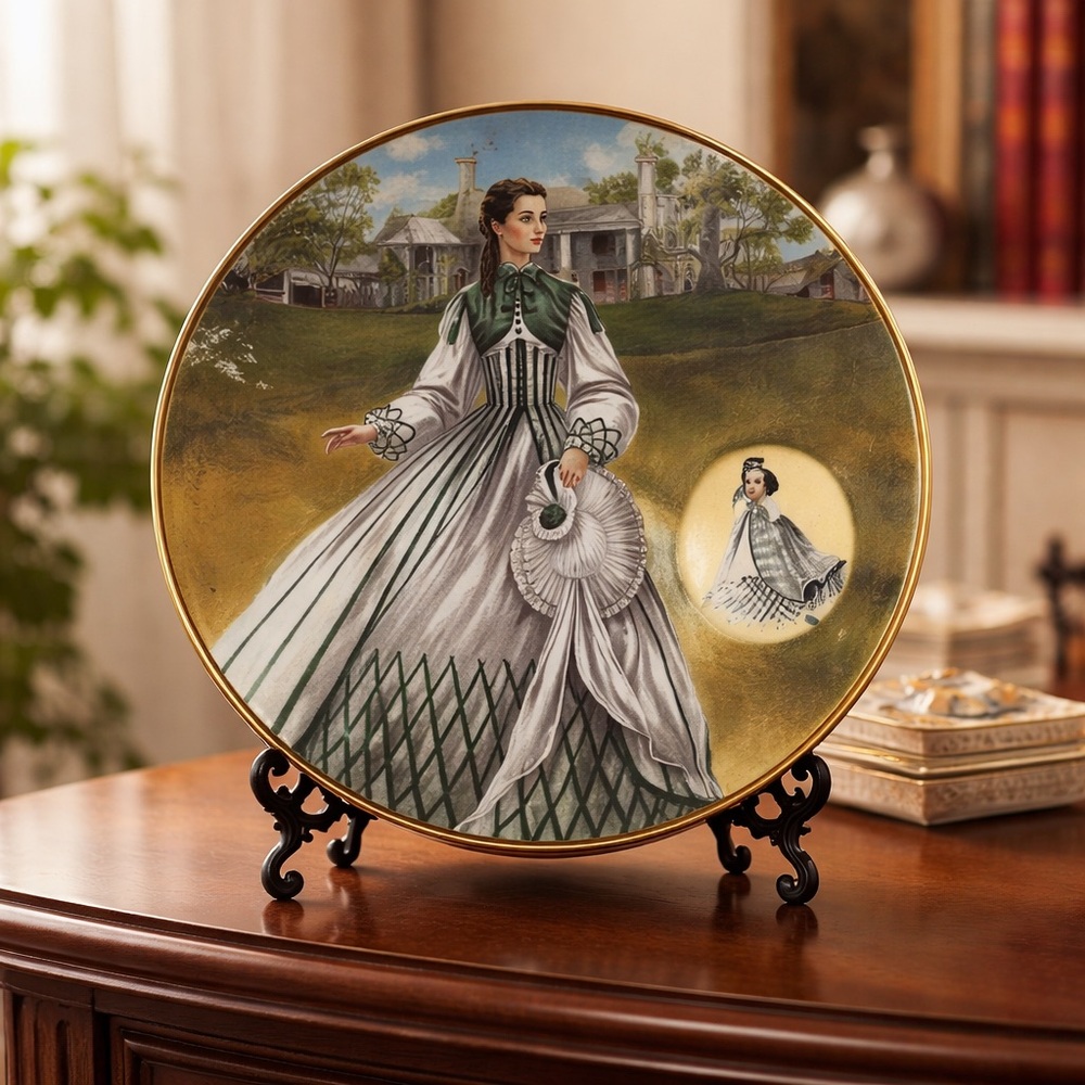 1993 The Country Walking Dress Porcelain Plate #17153 Bradford Exchange Scarlett